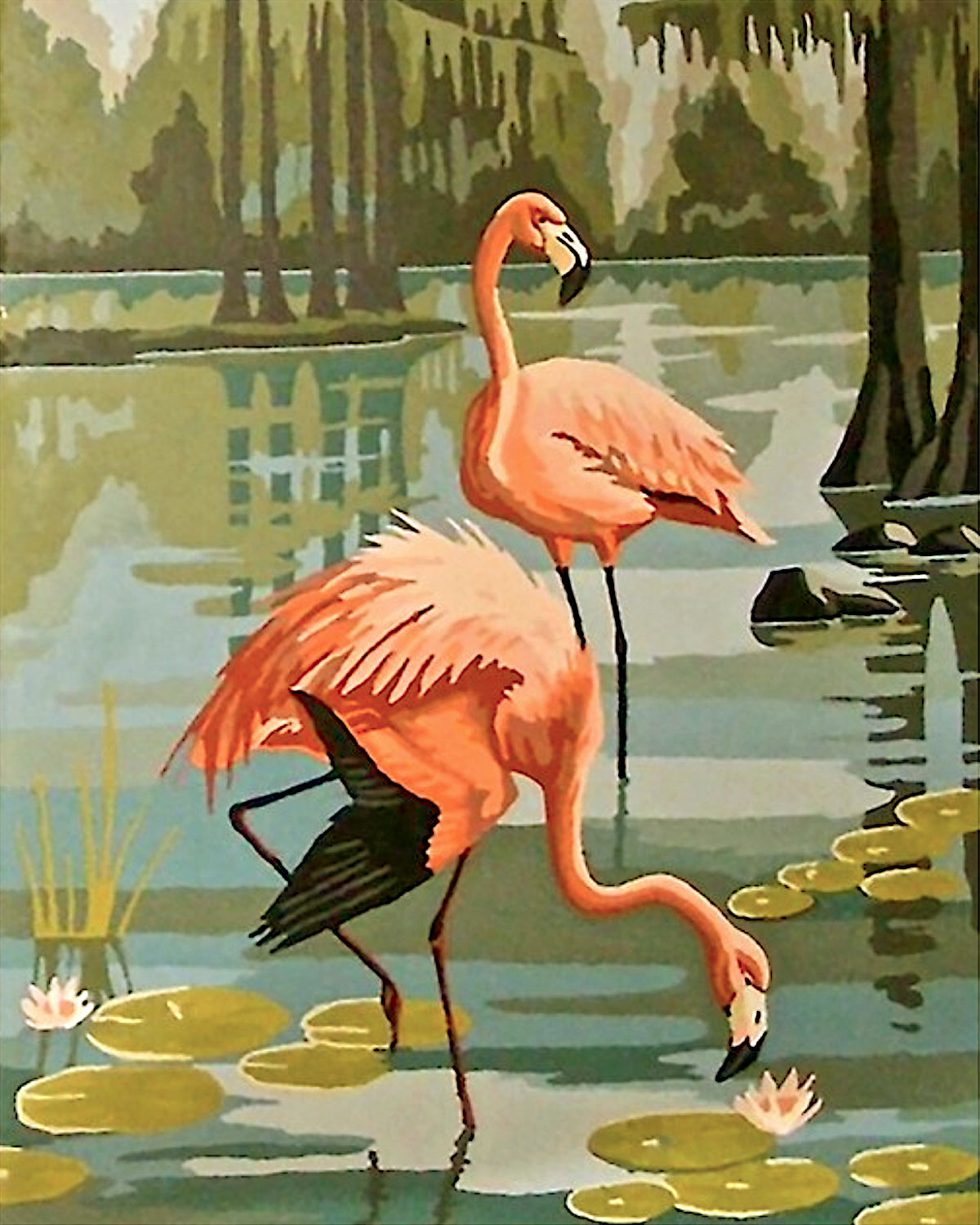 40X50CM Flamingo DIY Oil Painting By Numbers