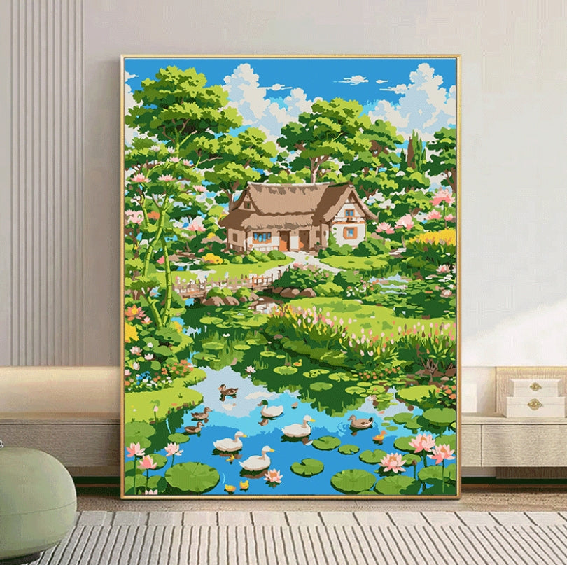 40X50CM Landscape DIY Oil Painting By Numbers WITH Frame