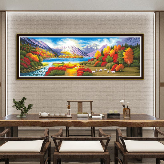 68X191CM Landscape DIY Cross Stitch Kits 11CT 3 Strands NO Frame