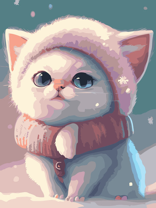 40X50CM New Cat DIY Oil Painting By Numbers