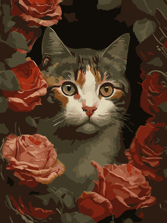 40X50CM New Cat DIY Oil Painting By Numbers