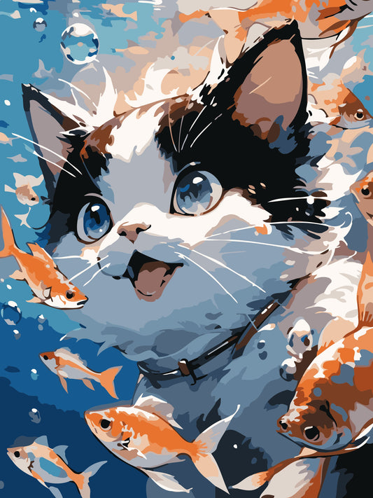 40X50CM New Cat DIY Oil Painting By Numbers