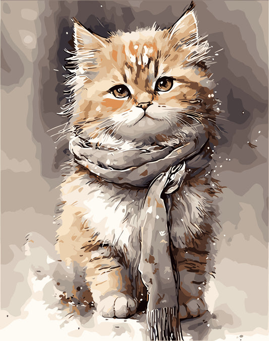 40X50CM New Cat DIY Oil Painting By Numbers