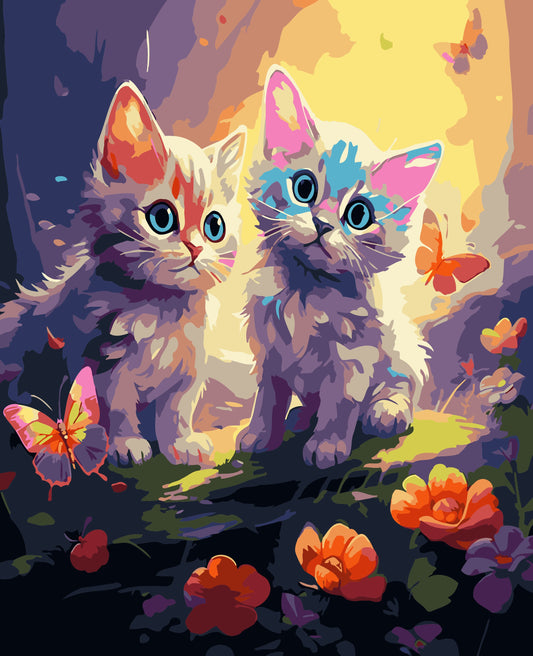 40X50CM New Cat DIY Oil Painting By Numbers