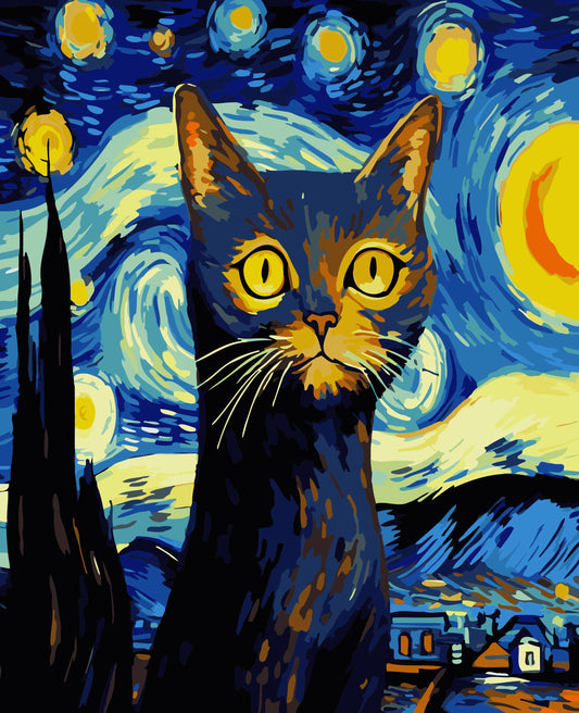 40X50CM New Cat DIY Oil Painting By Numbers