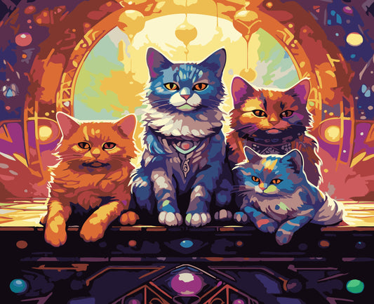 40X50CM New Cat DIY Oil Painting By Numbers