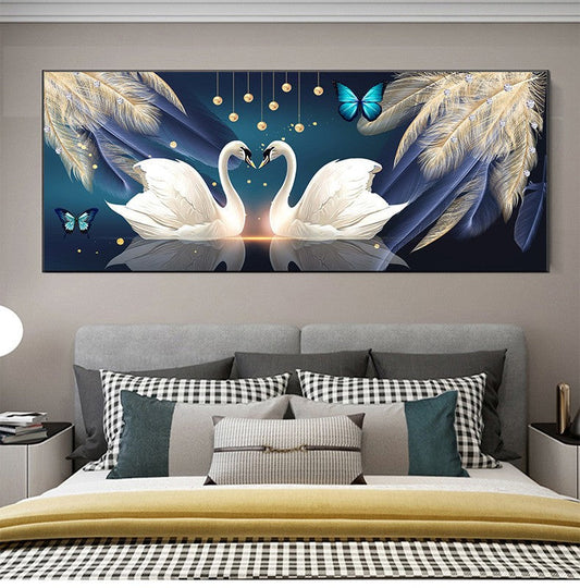 Swan Feather DIY 5D Full Diamond Painting No Frame