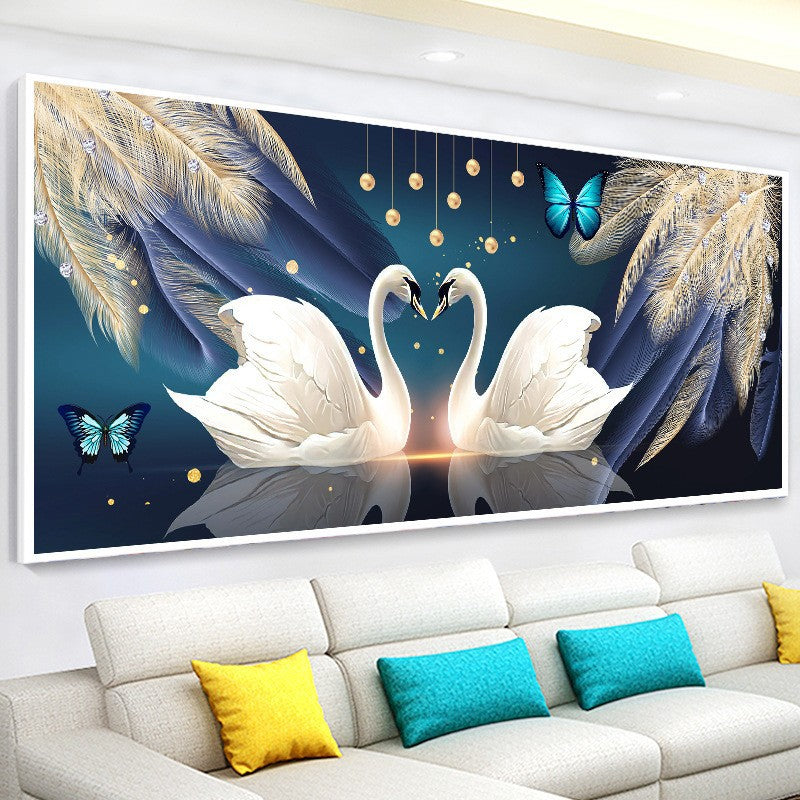 Swan Feather DIY 5D Full Diamond Painting No Frame