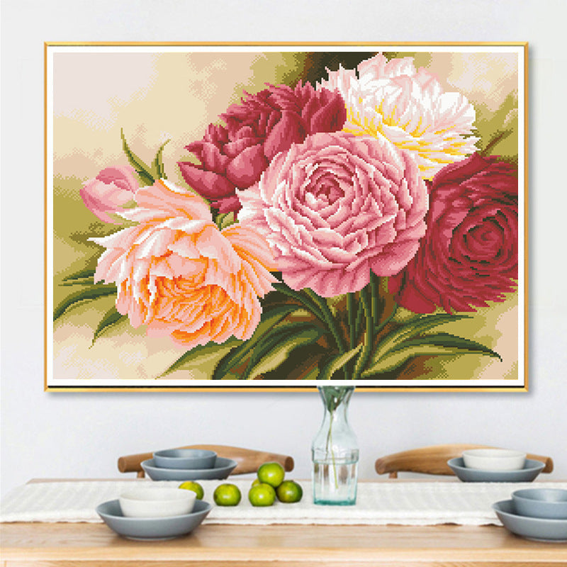 70X57CM 3 strands 11CT Stamped Cross Stitch Full Range of Embroidery Starter Kit for Beginners Pre-Printed Pattern