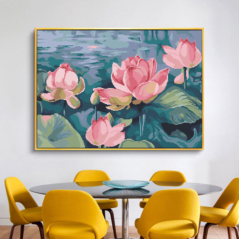 Lotus Flower DIY Cross Stitch Kits Full Range of Embroidery NO Frame