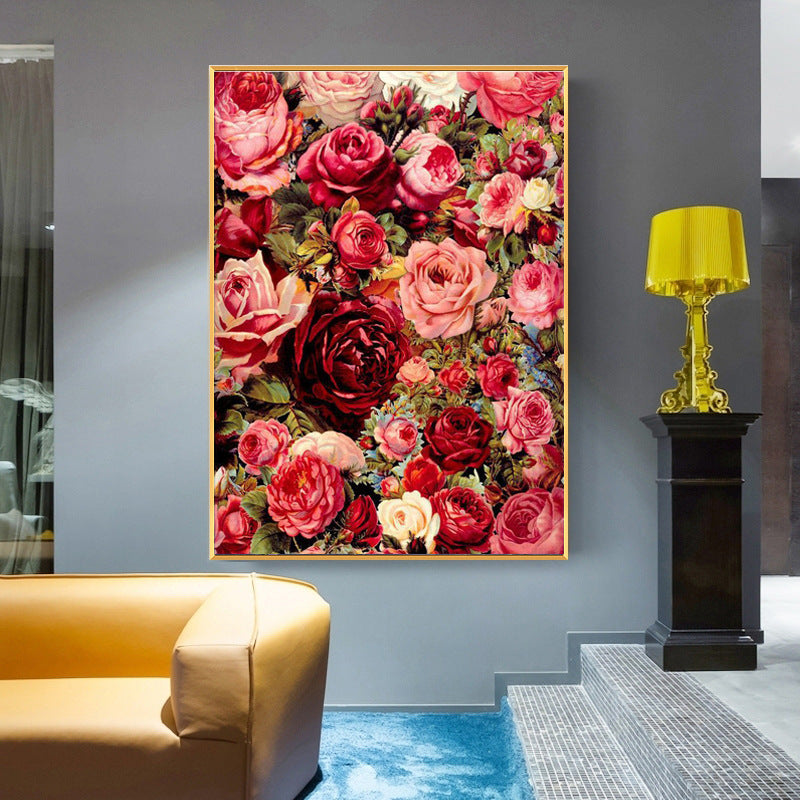 40X50CM Rose Flower DIY Oil Painting By Numbers WITH Frame