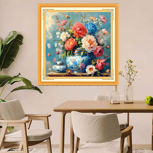 80X80CM Flower DIY Cross Stitch Kits Full Range of Embroidery 11CT 3 Strands NO Frame