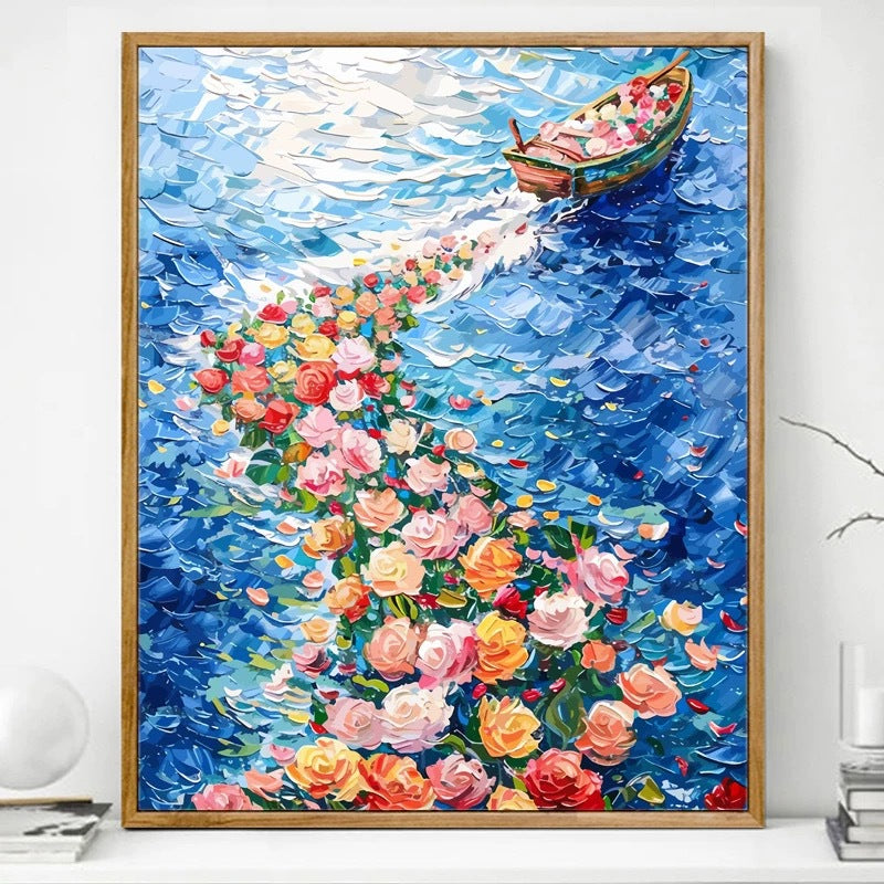 40X50CM Flower DIY Oil Painting By Numbers