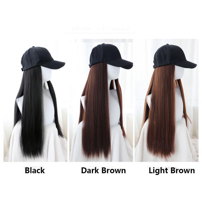 Long Synthetic Baseball Cap Straight