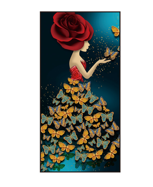 60X100CM butterfly girl 5D Full Diamond Painting DIY Pictures NO FRAME square beads