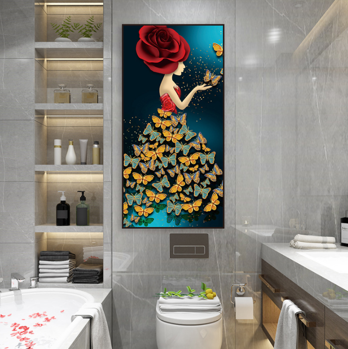 60X100CM butterfly girl 5D Full Diamond Painting DIY Pictures NO FRAME square beads