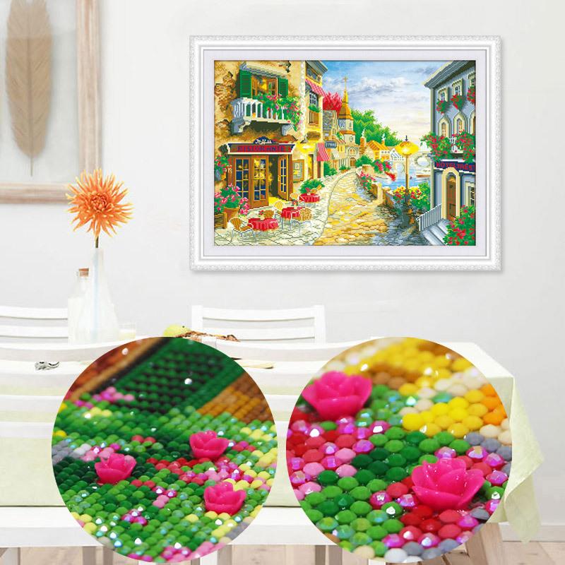 80x60CM Beach coffe house 5D Diamond Painting -NOT FULL Drilled and No frame