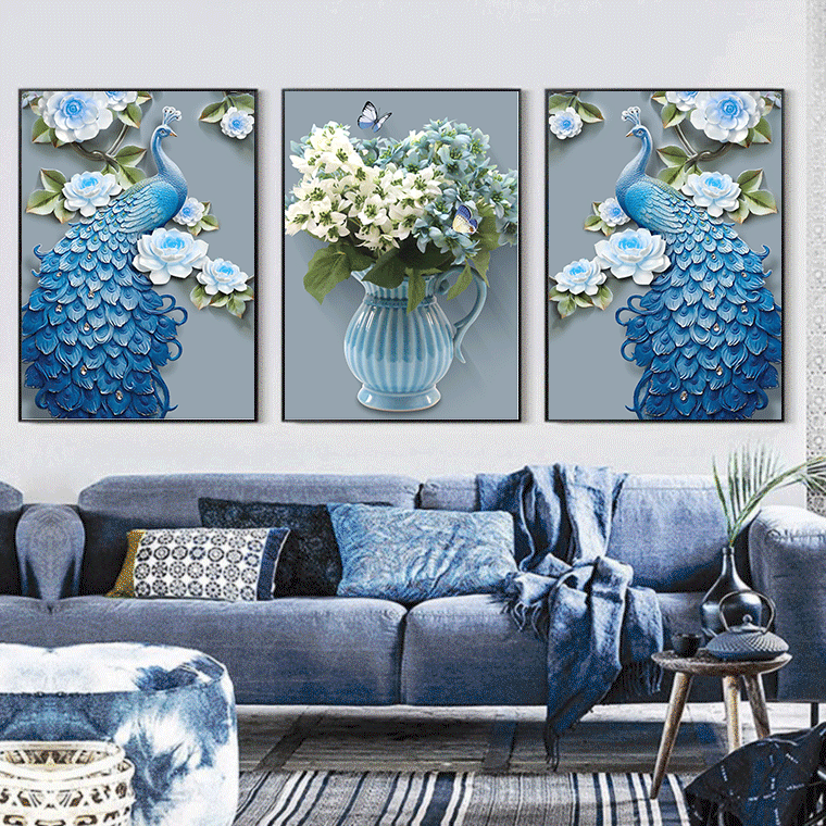 150X70CM-No Frame Peacock DIY 5D Diamond Painting (Each 50*70cm)