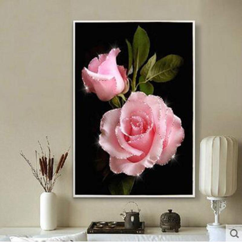 50x80CM-Rose- DIY 5D full Diamond Painting NO FRAME A8291