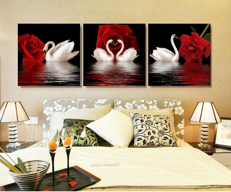 150x50CM (Each50X50CM Swan 5D Full Diamond Painting NO Frame