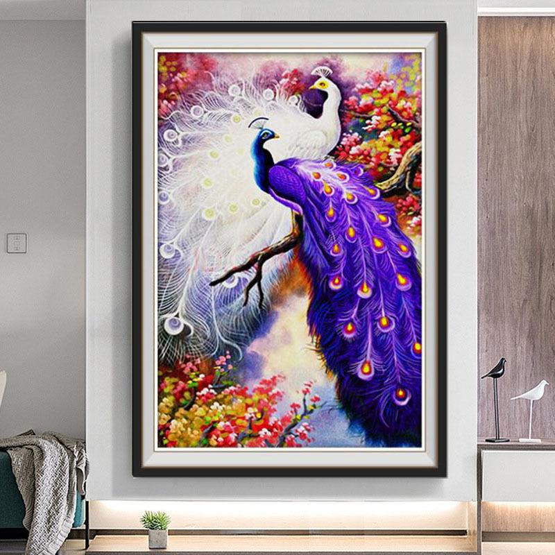 70x80CM-Peacocks- DIY 5D full Diamond Painting NO FRAME (Special beads)