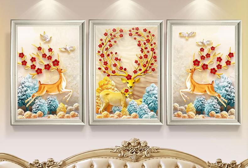 120X60CM-DIY 5D Diamond Painting (Each 40*60cm) for Living Room No frame