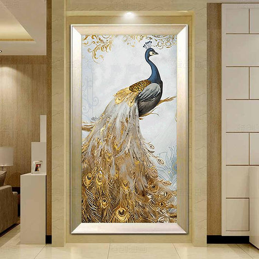 40x70CM-Gold Peacock- 5D Full Diamond Painting DIY Pictures
