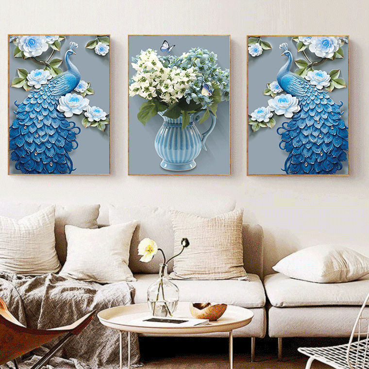 150X70CM-No Frame Peacock DIY 5D Diamond Painting (Each 50*70cm)