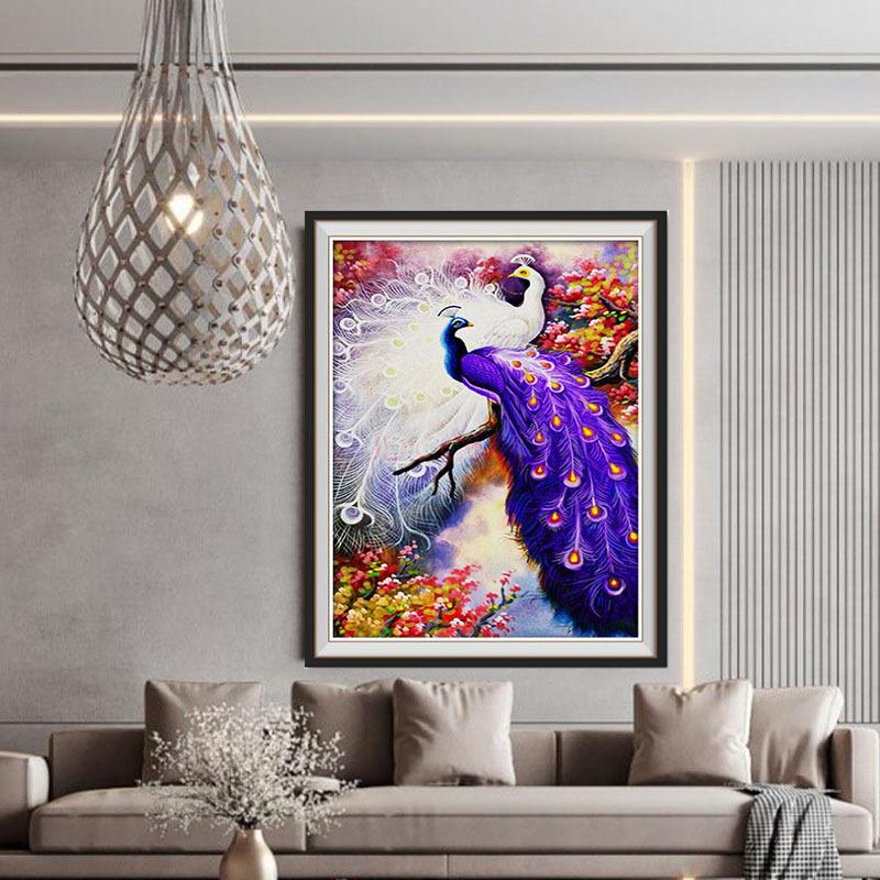 70x80CM-Peacocks- DIY 5D full Diamond Painting NO FRAME (Special beads)