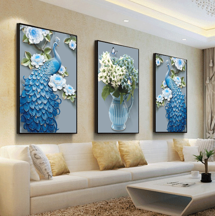 150X70CM-No Frame Peacock DIY 5D Diamond Painting (Each 50*70cm)
