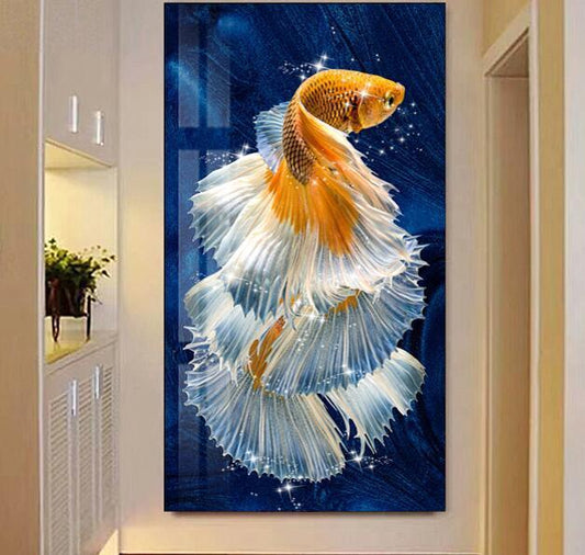 60X100CM Gold Fish 5D Full Diamond Painting DIY Pictures