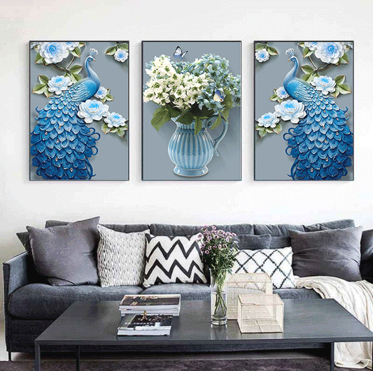 150X70CM-No Frame Peacock DIY 5D Diamond Painting (Each 50*70cm)