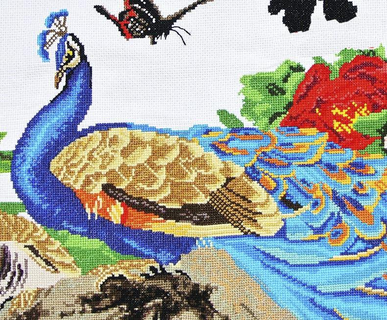 155x65cm  Peacock Finished Cross Stitch Home Decoration