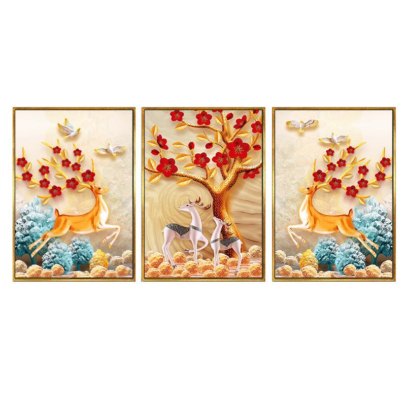 120x60cm Lucky Gold deer (Special AB beads) 5d diy diamond painting full drill NO FRAME