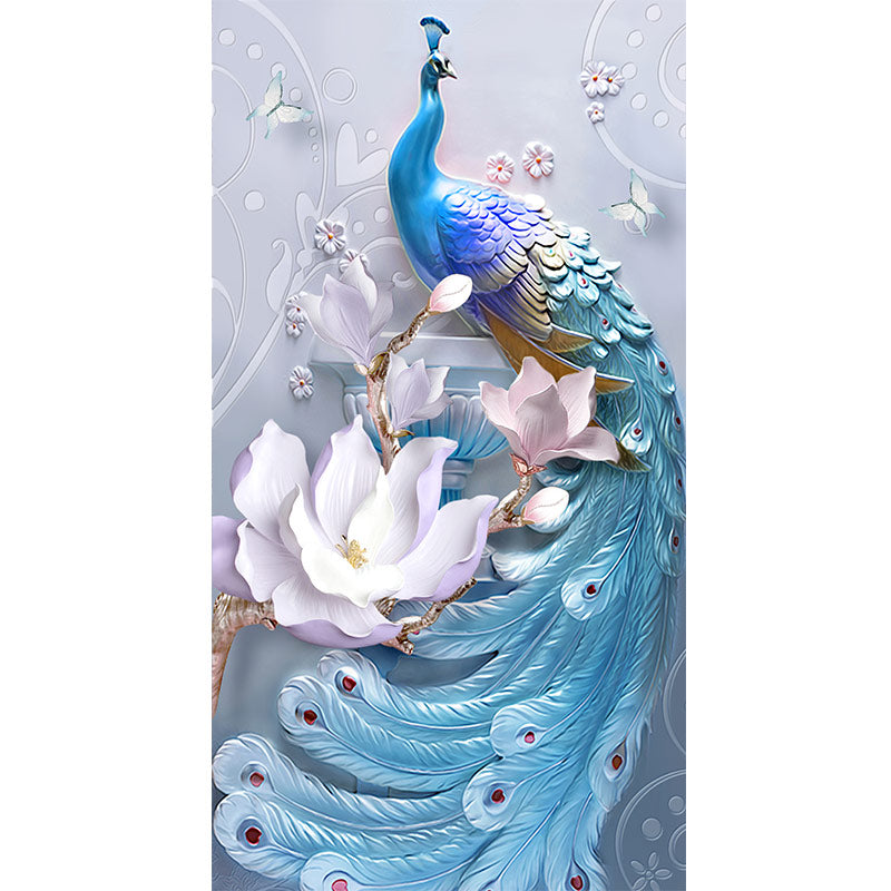 60x100CM Blue Peacock Full Drilled NO Frame M4390 (SPECIAL BEADS)