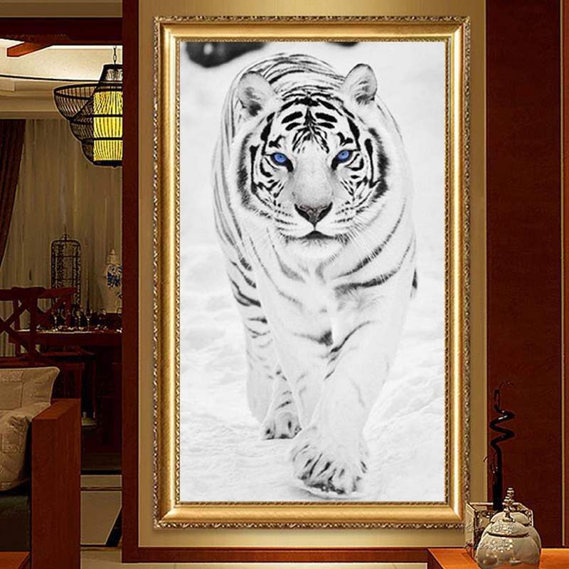 60x90CM - Tiger DIY 5D full Diamond Painting no frame