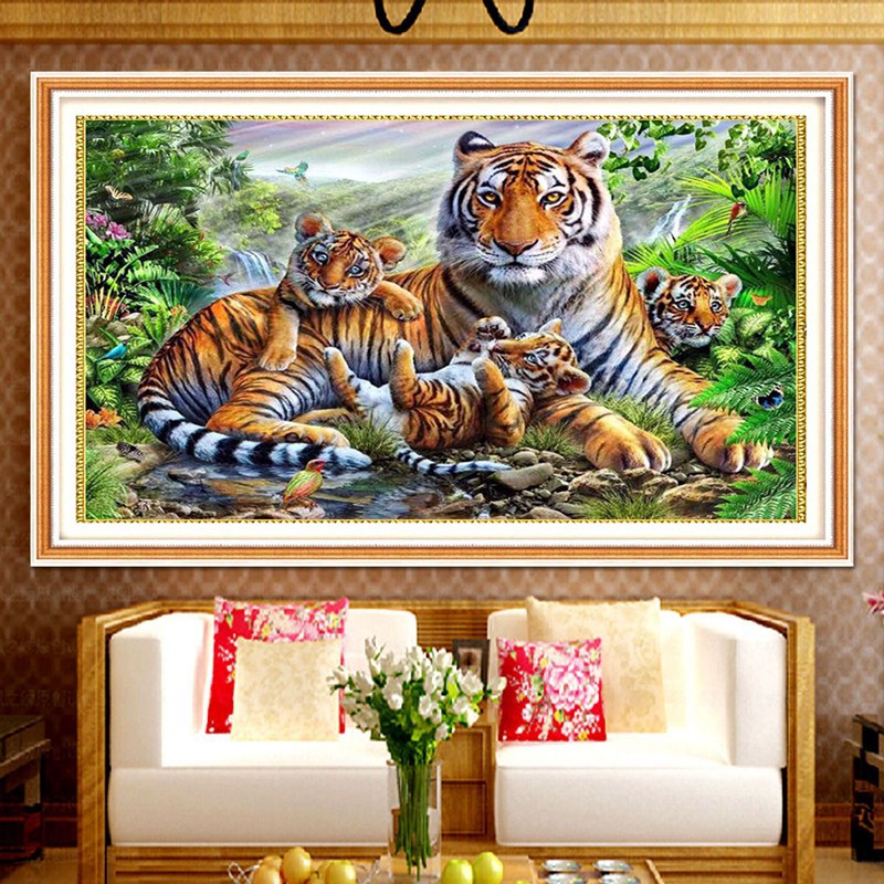 60X90CM - Tiger DIY 5D Full Diamond Painting NO Frame
