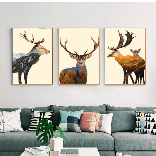 3pcs 50x70cm ElkNO  NO Framed Prints Painting Canvas Wall Art For Living Room Home Decor