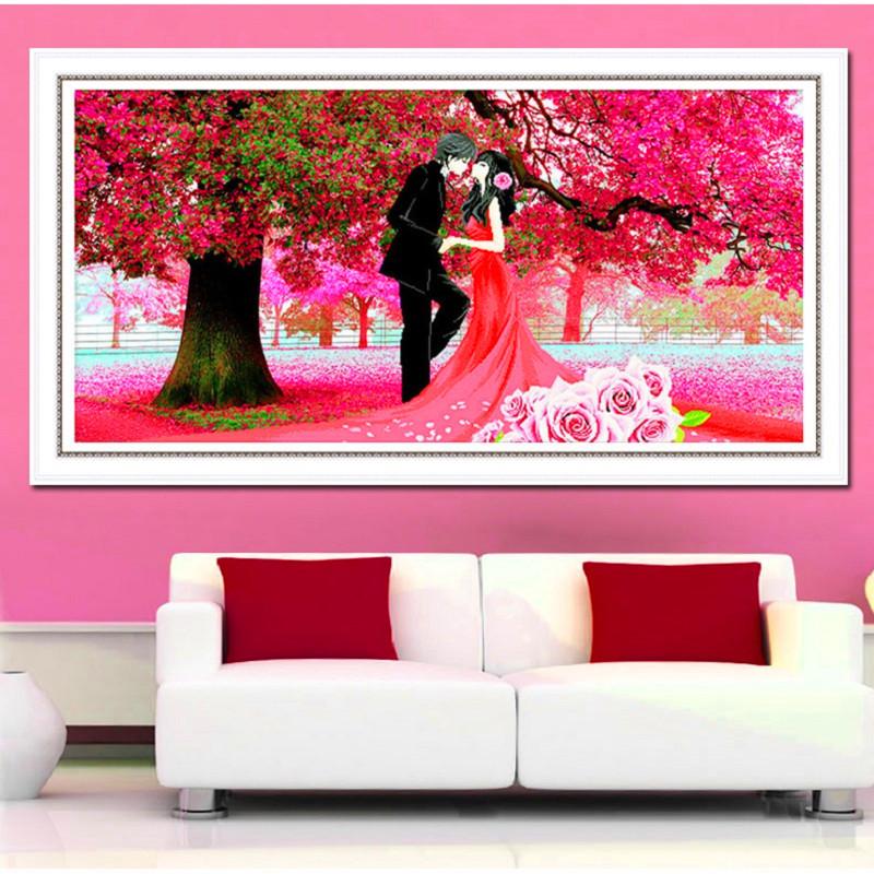 120X50CM Wedding couple 5D Full Diamond no frame
