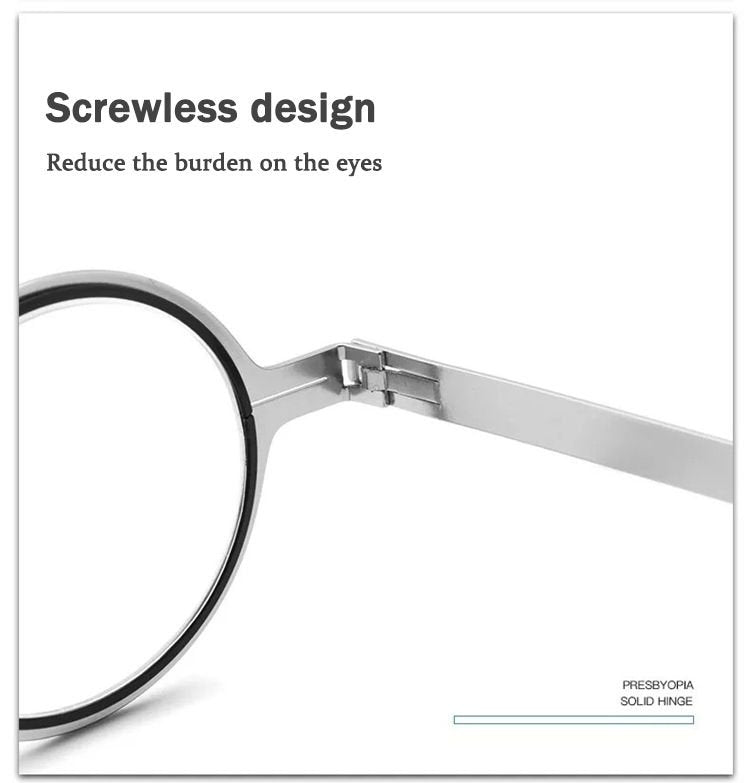 Ultra Light Titanium Material Screwless Foldable Reading Glasses