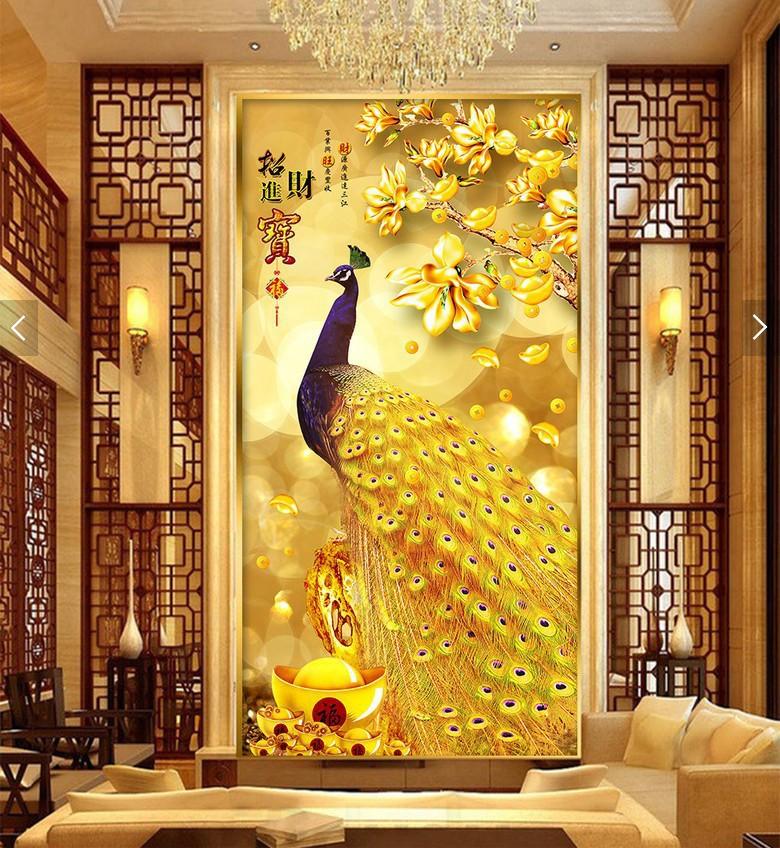 50*95CM-Peacock Home Decoration DIY 5D Full Diamond Painting A520
