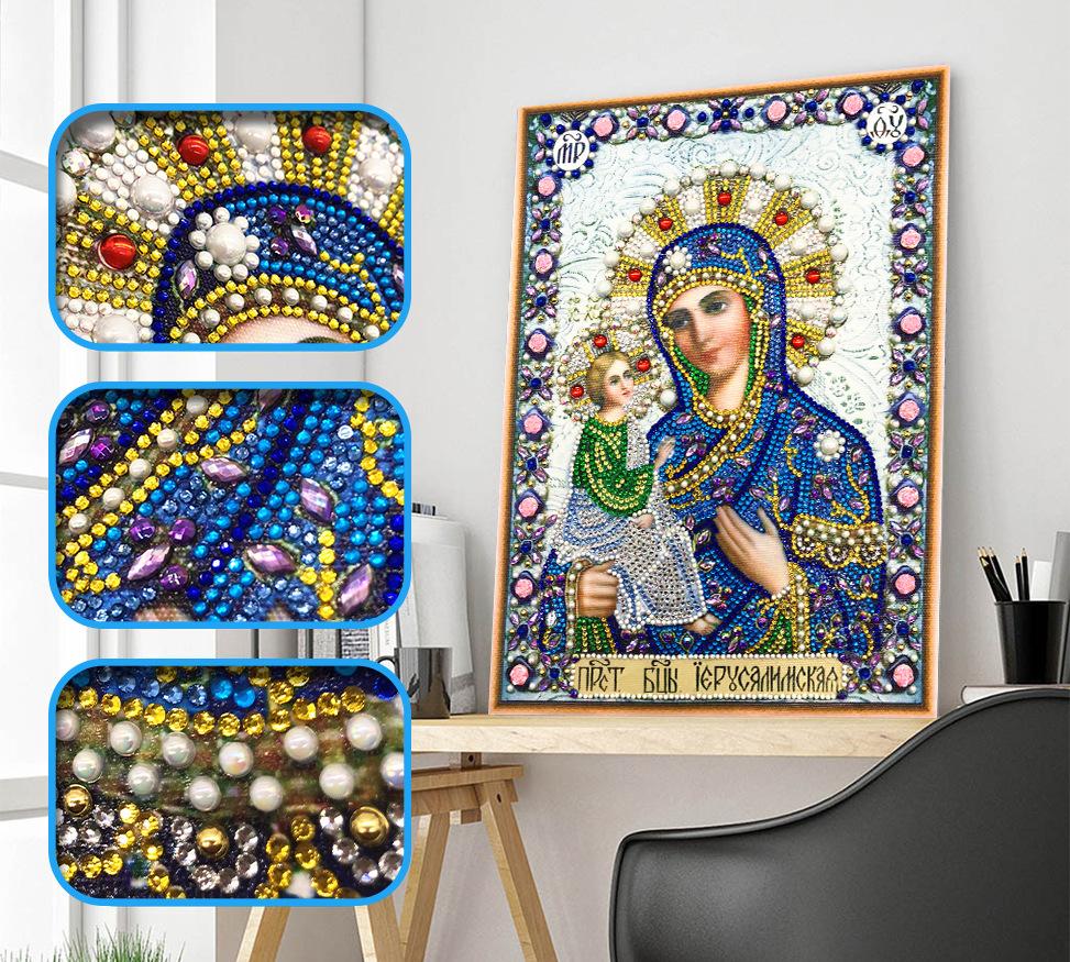 30X40cm Jesus & Mary 5D Diamond Painting( Special beads)