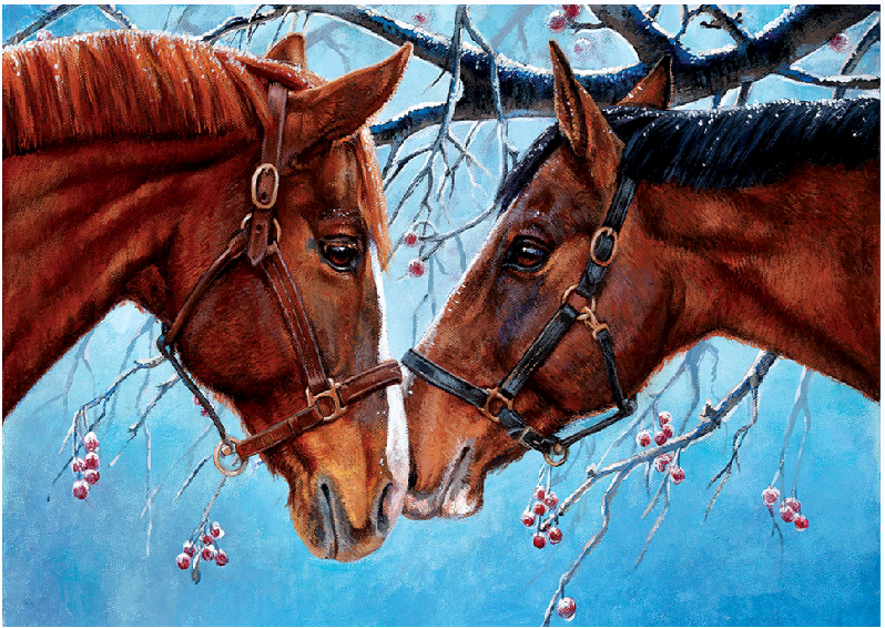 40X30CM 2horses 5d FULL Drilled Diamond Painting NO FRAME