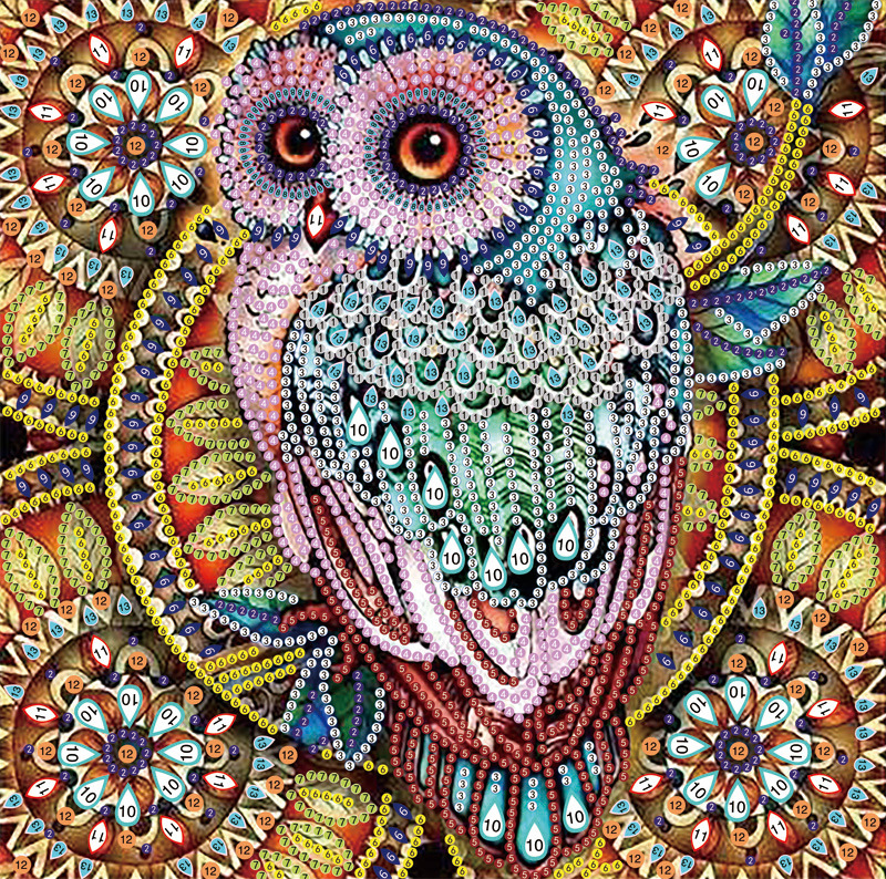 30X30cm Owl 5D Diamond Painting( Special beads)