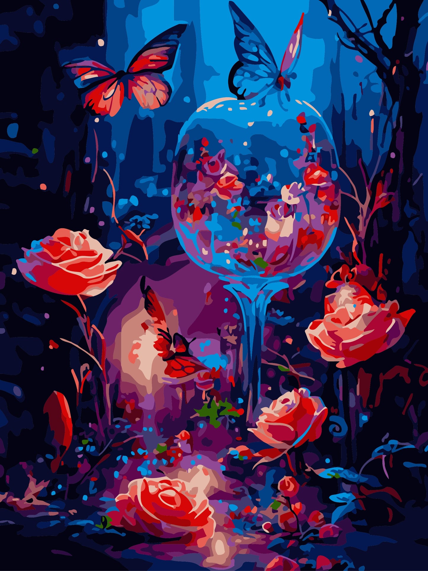 50x70CM - Butterfly DIY 5D full Diamond Painting no frame