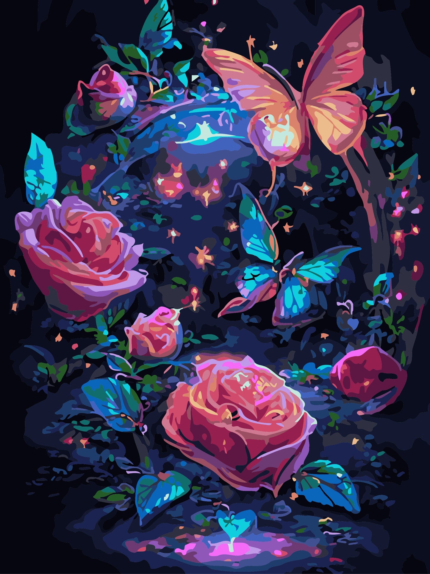 50x70CM - Butterfly DIY 5D full Diamond Painting no frame