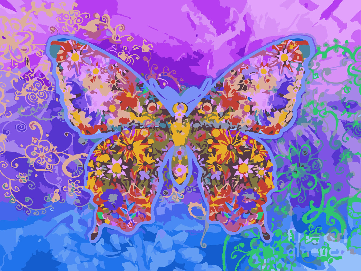 50x70CM - Butterfly DIY 5D full Diamond Painting no frame