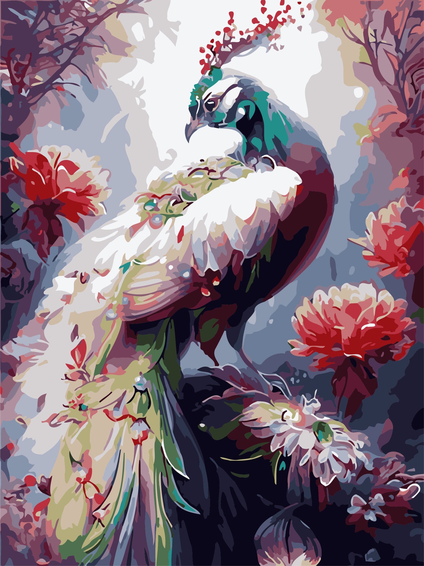 50x70CM - Peacock DIY 5D full Diamond Painting no frame