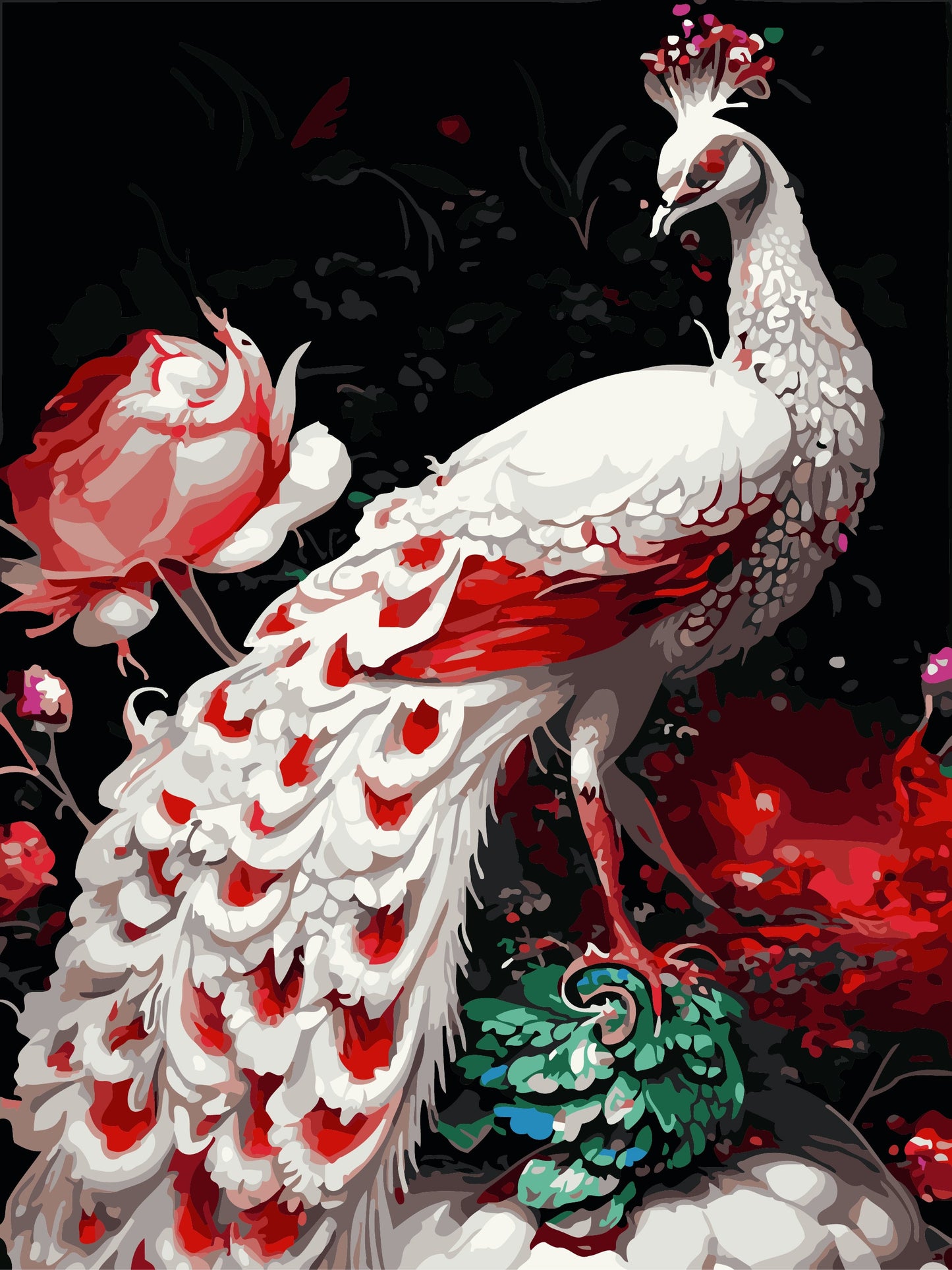 50x70CM - Peacock DIY 5D full Diamond Painting no frame