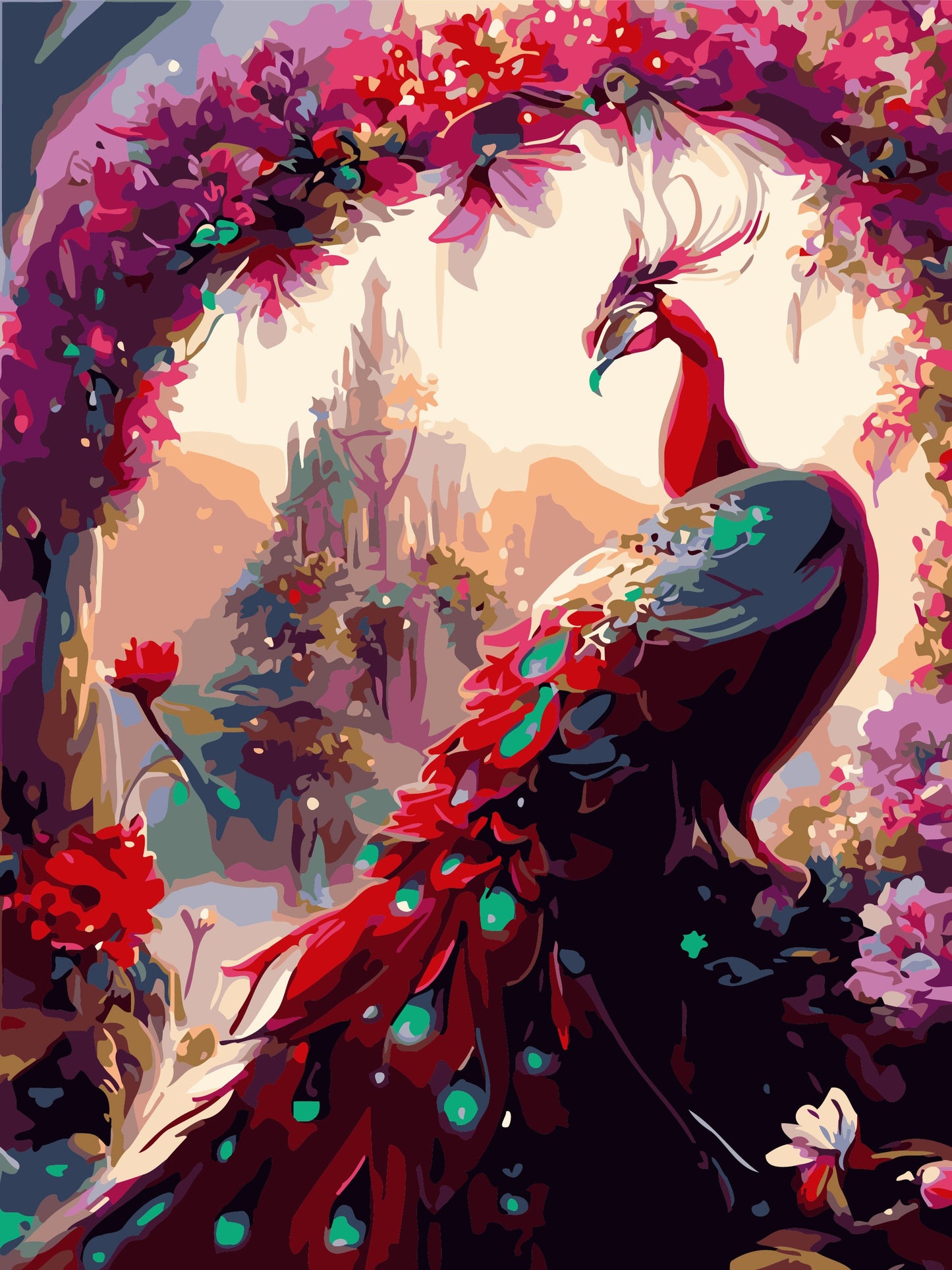 50x70CM - Peacock DIY 5D full Diamond Painting no frame